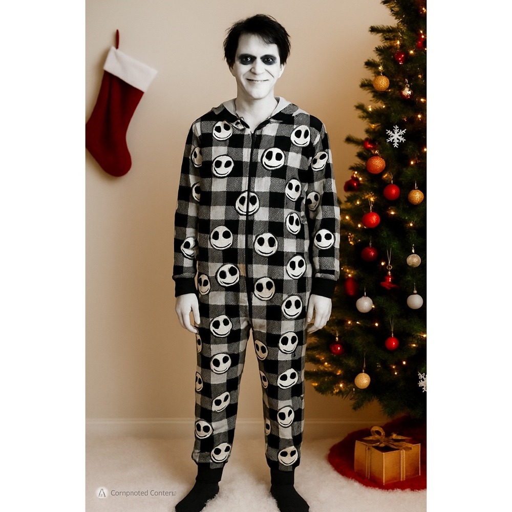 Disney Men's Nightmare Before Christmas Jack Skellington Pajamas Union Suit M‎